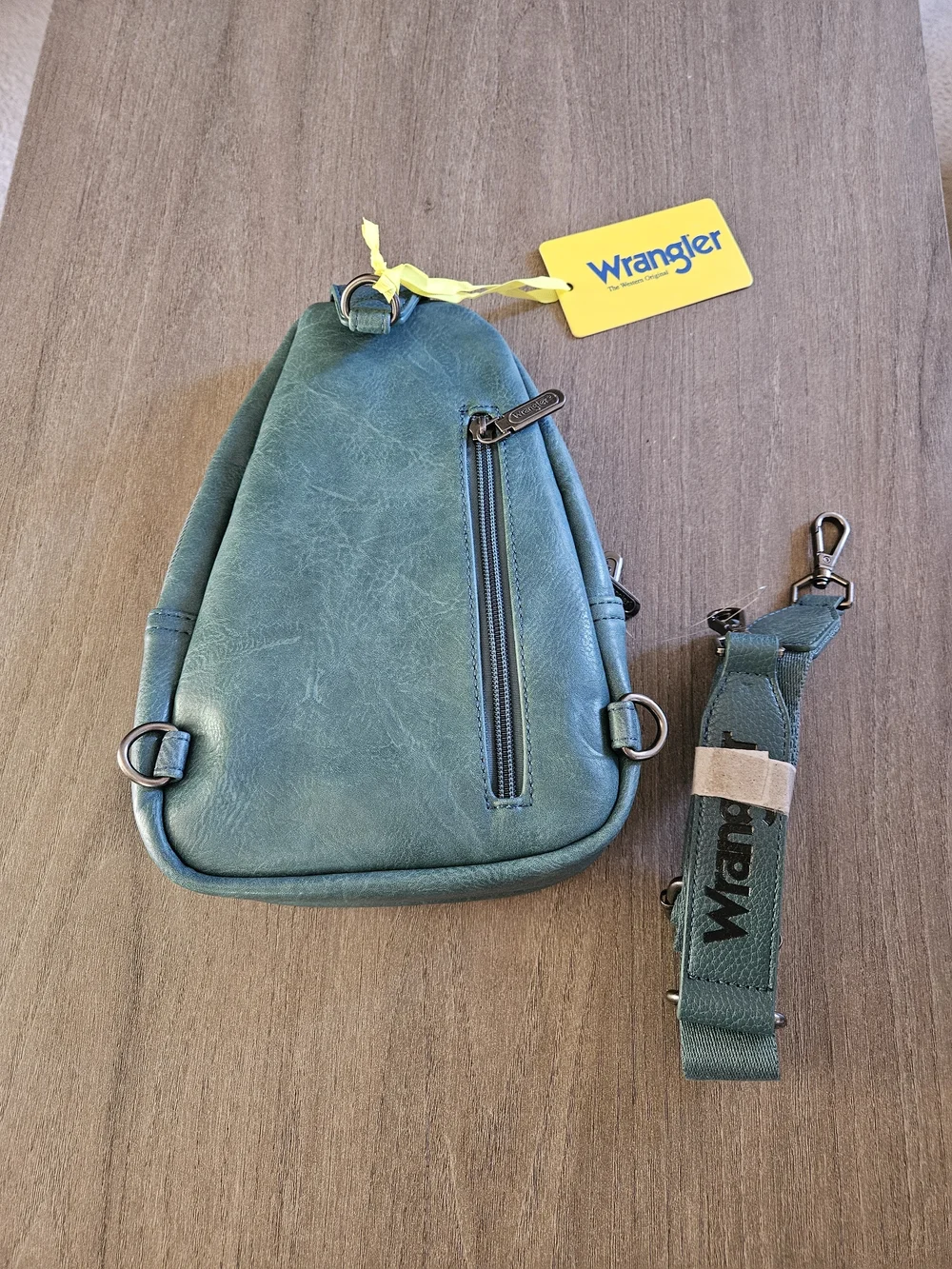 Wrangler Teal Sling Bag/ Crossbody/ Chest Bag With Fashion Earrings And Keychain